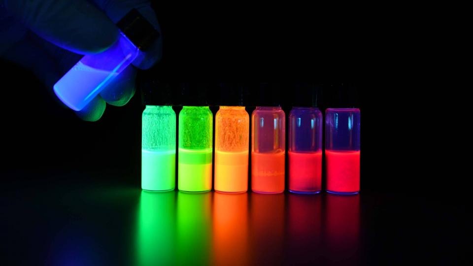 The nanocrystals (in bottles) are highly sensitive to X-ray irradiation and are easier and cheaper to produce