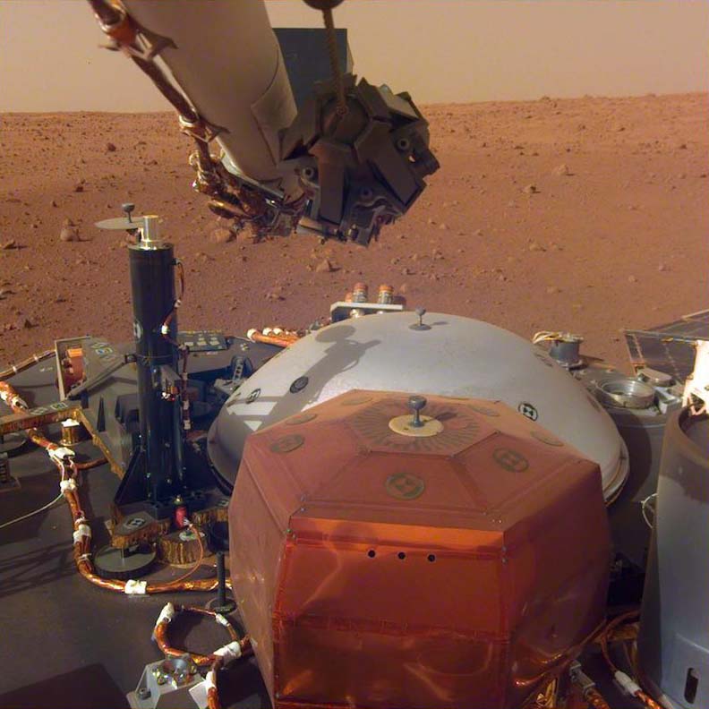 Photo of Mars taken by NASA’s InSight lander.