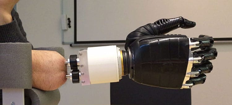 Image of wrist-like artificial jointn and hand.