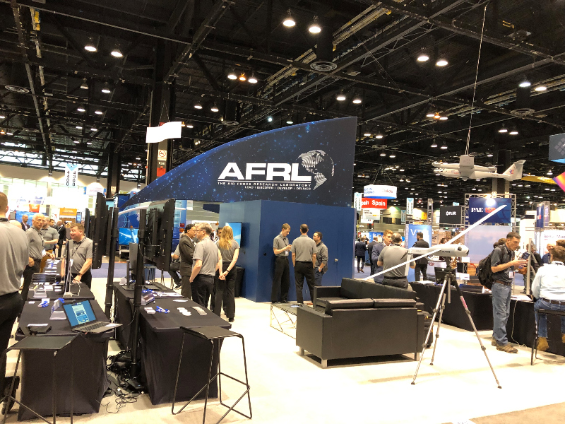 The Air Force Research Laboratory (AFRL) booth at AUVSI XPONENTIAL 2019 in Chicago