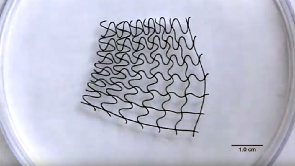 3D-printed flexible mesh structures